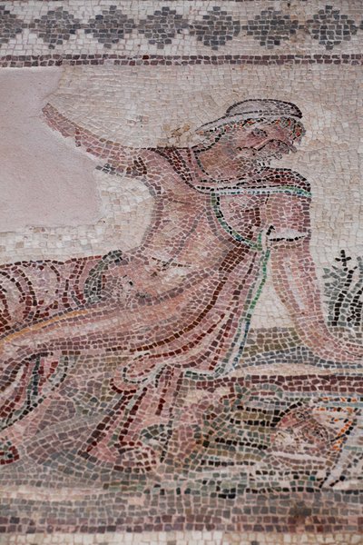 Narcissus looking at his reflection in a pool of water - Paphos mosaics, House of Dionysos - End of the 2nd Century AD - Cyprus - (detail) by William M. Timlin