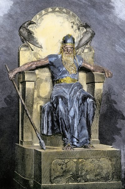 Nordic mythology: representation of the deity Wotan (Odin) by Unbekannter Künstler