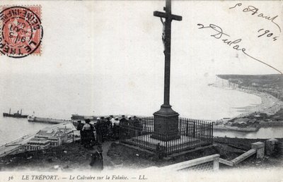 Normandy, Seine Maritime, Treport: the Calvary on the cliff - Postcard dated 1904 by Unbekannt