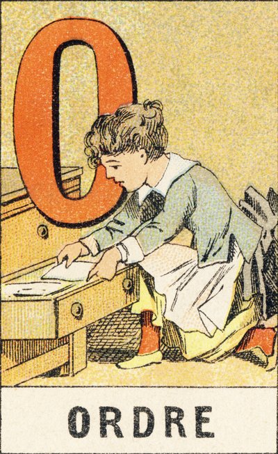 O: Order - Engraving from ABCD of Little Girls. Pellerin & Cie, Epinal, c.1890 by Unbekannt