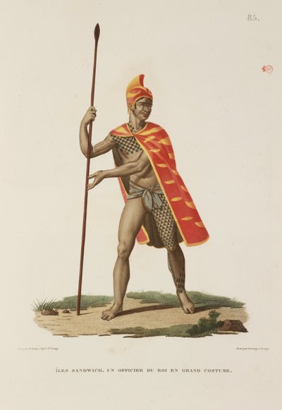Officer of the King in Full Ceremonial Dress, Sandwich Islands by Unbekannter Künstler