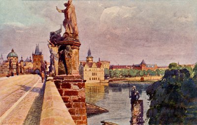 Prague: The River Vltava Running Under the Charles Bridge by Unbekannter Künstler