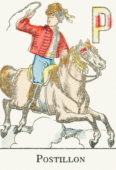 P: Postillon, a Young Rider in Cossack Costume - Engraving from 