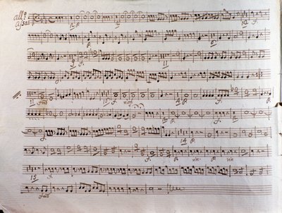 Page of Musical Score of a Sinfonia Concertante by Pleyel by Unbekannter Künstler