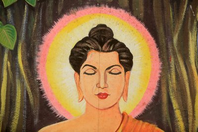Painting Depicting the Life Story of Shakyamuni Buddha. Wat Naxai, Vientiane, Laos, 2015 by Unbekannt