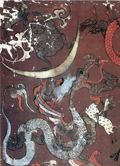 Painting of the Moon and a dragon, China, early 1st century BC by Unbekannt