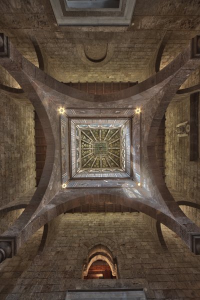 Palermo, The Royal Palace or Palazzo dei Normanni, Joharia Tower, the Winds Room: wooden cusp with the Rose of the Winds at its centre (Zenithal view) by Unbekannter Künstler