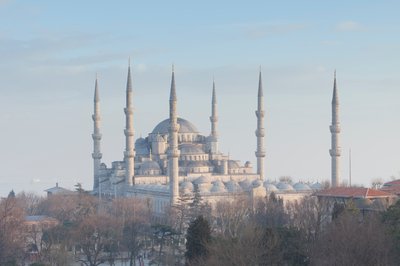 Panoramic view of the Blue Mosque shortly before sunset, Istanbul, Turkey by Unbekannter Künstler