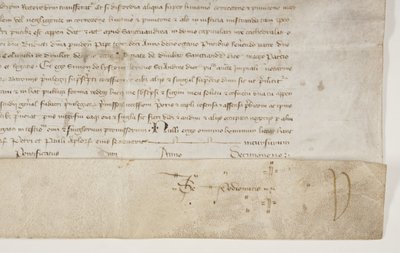 Papal Bull confirming charter of Bishop Henry Wardlaw, recto by Unbekannt