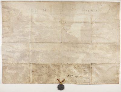 Papal Bull Confirming Charter of Bishop Henry Wardlaw, verso by Unbekannt