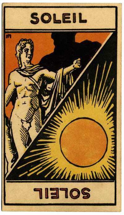 Paranormal. Astrology. The Sun (Star). Astrologic Card from: Le Tarot Astrologique, by Georges Muchery, France by Unbekannter Künstler