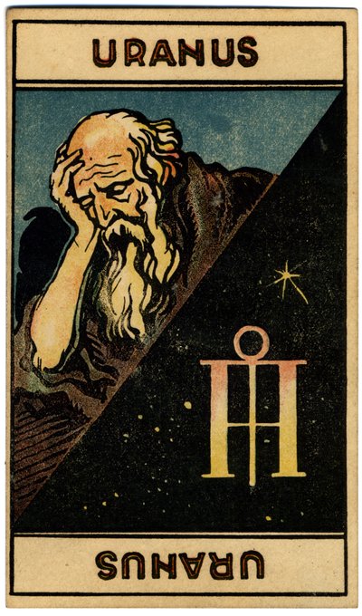 Astrology. Uranus (planet). Astrologic card from: Le Tarot Astrologique, by Georges Muchery, France by Unbekannter Künstler