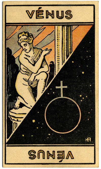 Astrology. Venus (planet). Astrologic card from: Le Tarot Astrologique, by Georges Muchery, France by Unbekannter Künstler