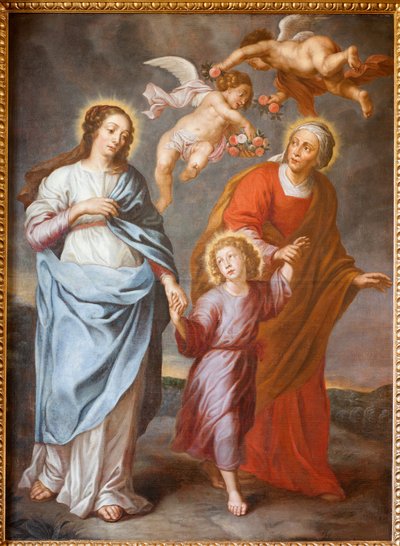 Parish church (Parochiale kerk Sint-Dionysius van Lede). Interior. North aisle. The altar. The Holy Family. by Unbekannter Künstler