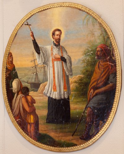 Parish Church (Parochiale Kerk Sint-Dionysius van Lede). Interior. Painting as an Oval Medallion. A Saint as a Missionary by Unbekannter Künstler