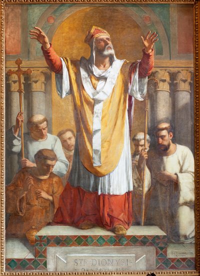 Parish church (Parochiale kerk Sint-Dionysius van Lede). Interior. South aisle. The altar. Saint Denis. Signed and dated 1854 ThEodore-Joseph Canneel. by Unbekannter Künstler