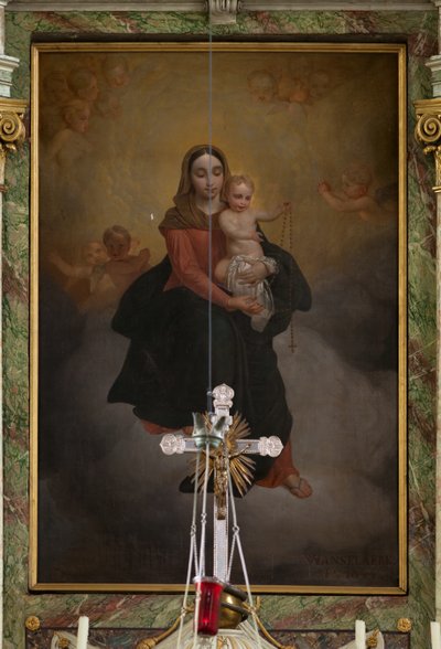 Parish church (Sint-Machutuskerk Wannegem). Interior. The high altar. Signed Van Lanselaere 1844. by Unbekannter Künstler