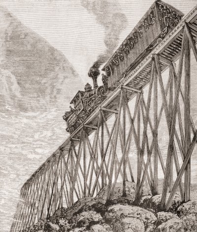 Part of a Four Kilometre Long Railway in New Hampshire, United States, Built for Recreational Trips and for Passengers to Enjoy Panoramic Views, c.1880, from 