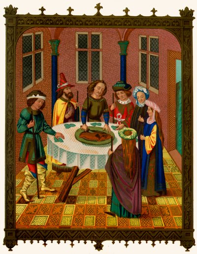 Passover: Medieval Jews Celebrating the Jewish Holiday by Unbekannter Künstler