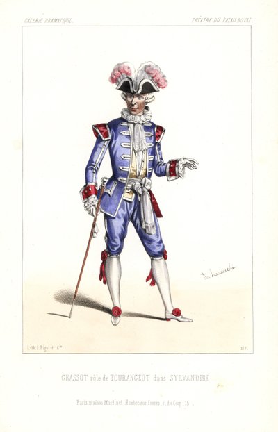 Paul Grassot as Tourangeot in Sylvandire, Theatre du Palais-Royal by Unbekannter Künstler