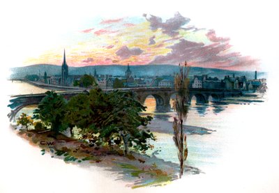 Perth from Bridge End by Unbekannter Künstler