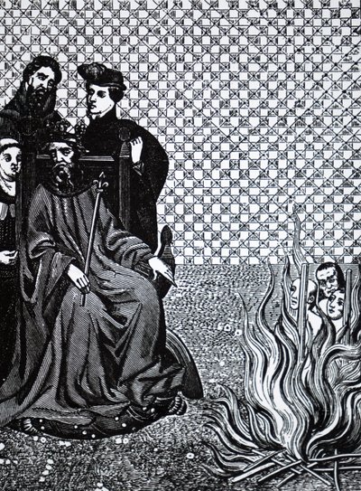 Philip II of France Condemning Disciples of the French Theologian Amaury by Unbekannt