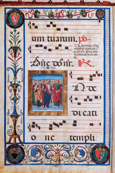 Piccolomini Library: choir book, cod. 26.R, ff. 29v with “Christ and all Saints”, by Giovanni di Taldo by Unbekannter Künstler