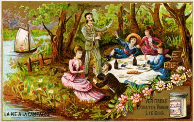Picnic in the countryside in France late 19th century by Unbekannter Künstler