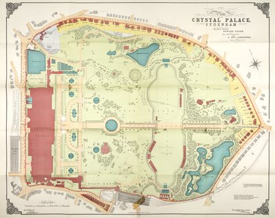 Plan of the Crystal Palace and grounds, Sydenham by Unbekannt