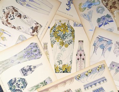 Polychrome plates of Sevres designs; Cartons de la manufacture de Sevres by Unbekannt