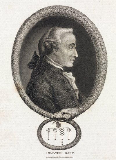 Portrait of Philosopher Immanuel Kant in a Frame Formed by a Serpent Biting Its Tail by Unbekannt