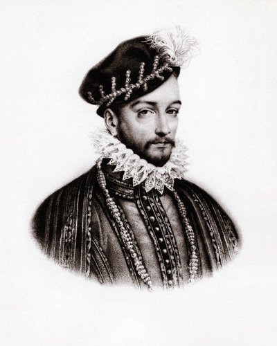Portrait of Charles IX King of France, engraving by Unbekannter Künstler