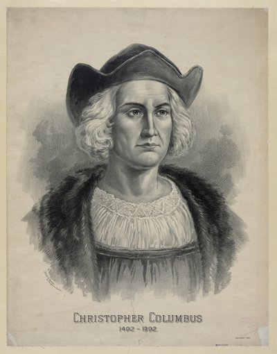 Portrait of Christopher Columbus (1451 - 1506), c.1892 (lithograph) by Unbekannt