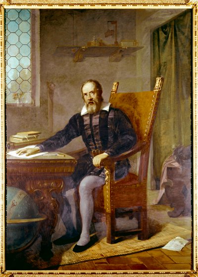 Portrait of Galileo Galilei dit Galilee (1564 - 1642) - Anonymous painting - Lastra a Signa, villa selva, Italy by Unbekannter Künstler