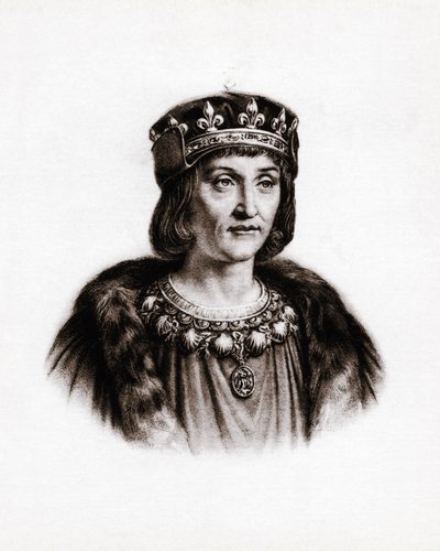 Portrait of Louis XII, King of France. Engraving by Unbekannter Künstler