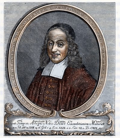 Portrait of Philipp Jacob Spener, Lutheran theologian founder of pietism (from 