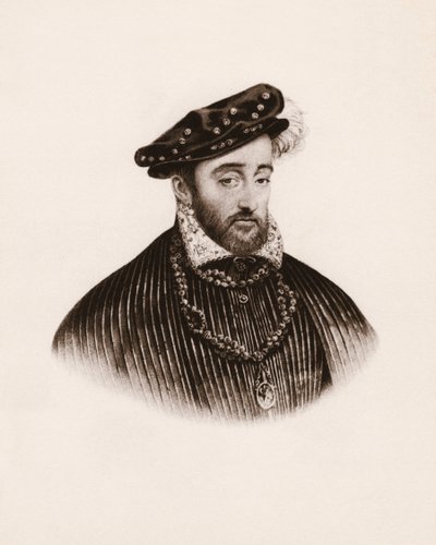 Portrait of the King of France Henry II, 19th Century Engraving by Unbekannter Künstler