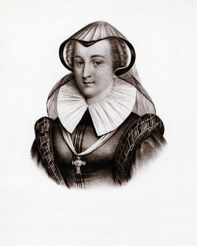 Portrait of the Queen of France Marie Stuart, 19th Century Engraving by Unbekannter Künstler