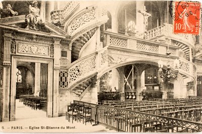 Postcard/Church of Saint Etienne du Mont, the jube/Paris/Seine/Ile de France/France by William M. Timlin