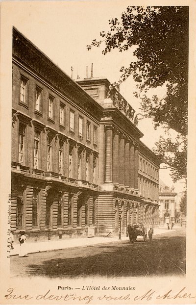 Postcard/Hotel des Monnins/Paris/Seine/Ile de France/France by William M. Timlin