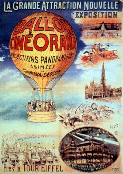 Poster The Great Attraction New Exhibition Near the Eiffel Tower Balloon Cineorama by Unbekannt