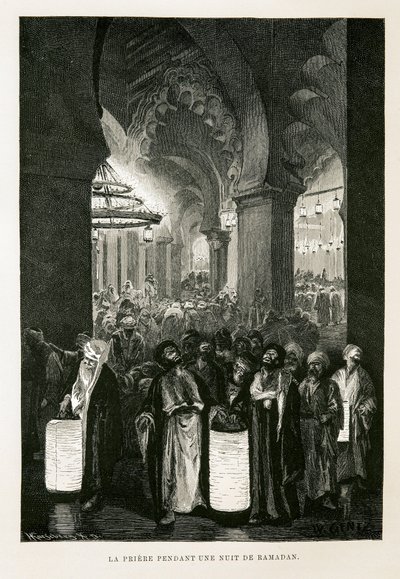 Prayer During a Night in Ramadan - Illustration from the Atlas of Egypt by Unbekannter Künstler