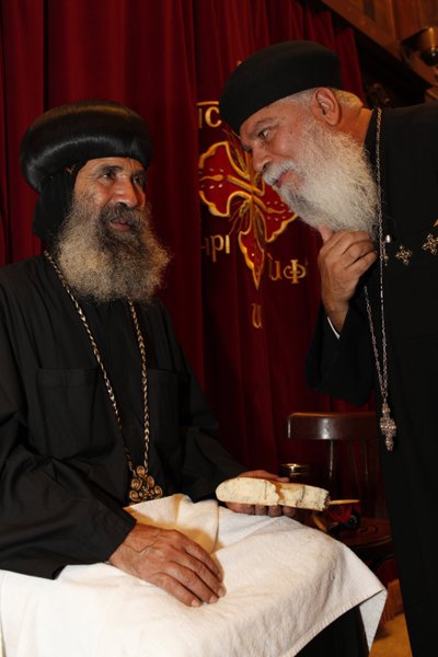 Priests in Abbassiya Coptic Church, Cairo, Egypt by Unbekannt