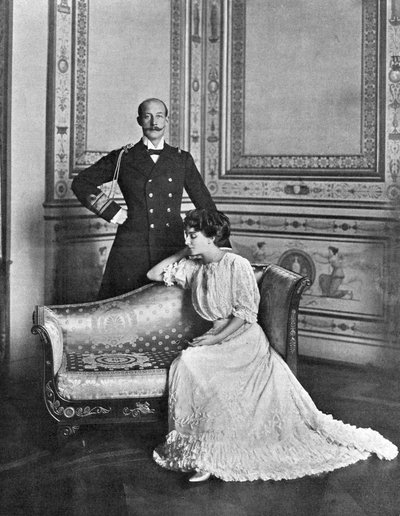 Prince Georges of Greece and Princess Marie Bonaparte in townhouse of Prince Roland Bonaparte, Paris, photo by Paul Boyer by Unbekannter Künstler