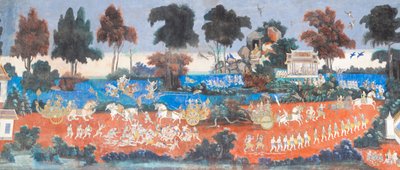 Reamker Frescoes Adorning the Walls of the Royal Palace Complex in Phnom Penh, Cambodia by Unbekannter Künstler