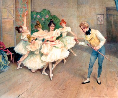 Rehearsal of a show, teacher and ballerinas backstage by Alec Hunter