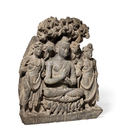 Relief Triad Of Buddha Shakyamuni With Bodhisattvas, 3rd-4th Century by Unbekannter Künstler