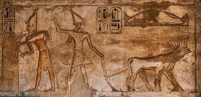 Relief with fiery scenes on the north-east wall of room 26, Medinet Habu, mortuary temple of Ramses III, Luxor, Thebes-West, Egypt by Unbekannter Künstler