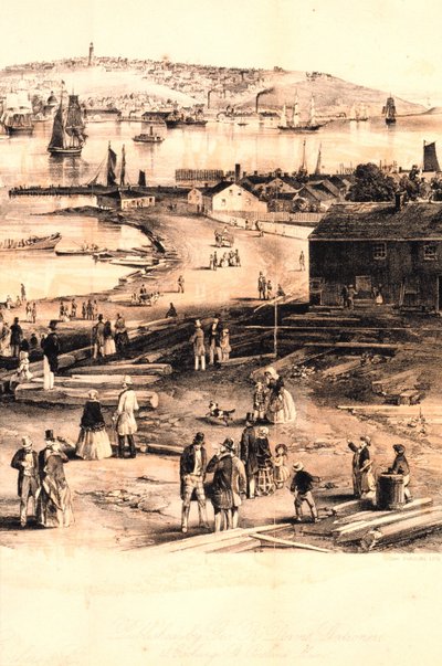 Right Quarter (Detail) of Engraving of Portland Harbour by Unbekannter Künstler