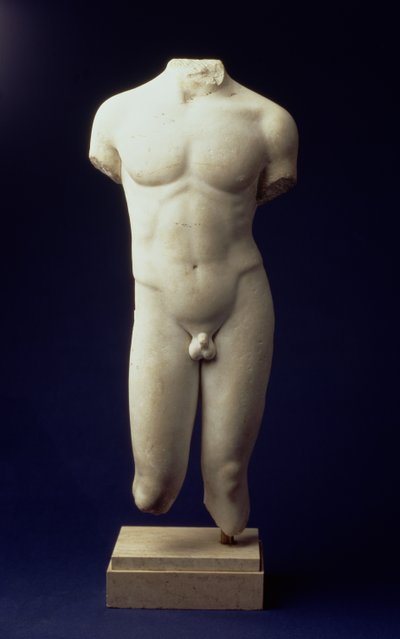 Roman Male Torso of a Youthful Figure, After a Polyclitan Bronze Original of the 5th Century BC (Front View) c.01st Century AD by Unbekannt